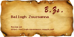 Ballogh Zsuzsanna névjegykártya